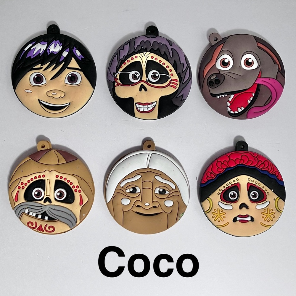 6 PIXAR STUDIOS “Coco” Christmas Ornaments / FLEXIBLE VINYL / Disney Animation